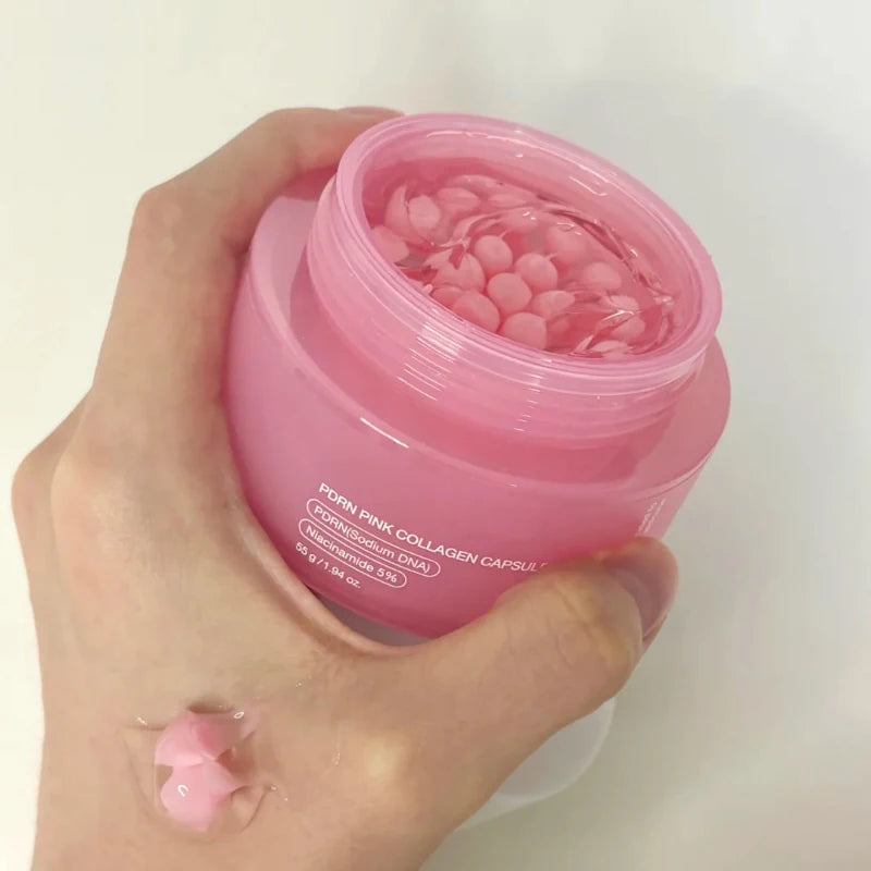 PDRN Pink Collagen Capsule Cream with Niacinamide Cream for Uneven Skin Tone Lightweight Face Moisturizer Original Korean Cream