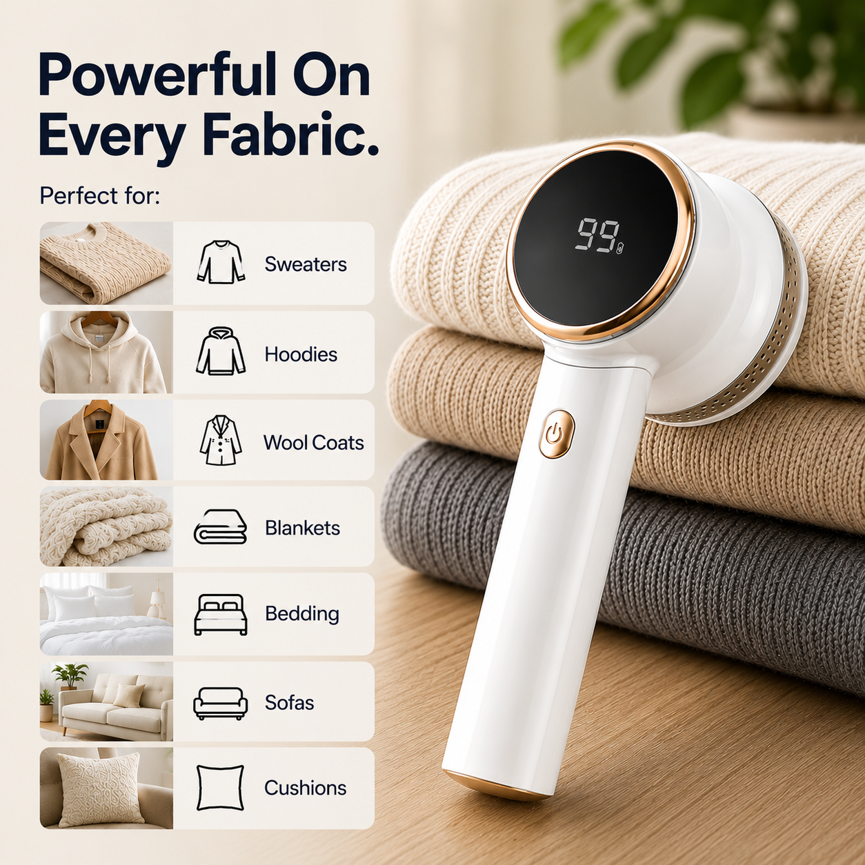 FabricPro™ | Rechargeable Digital Fabric Shaver & Lint Remover