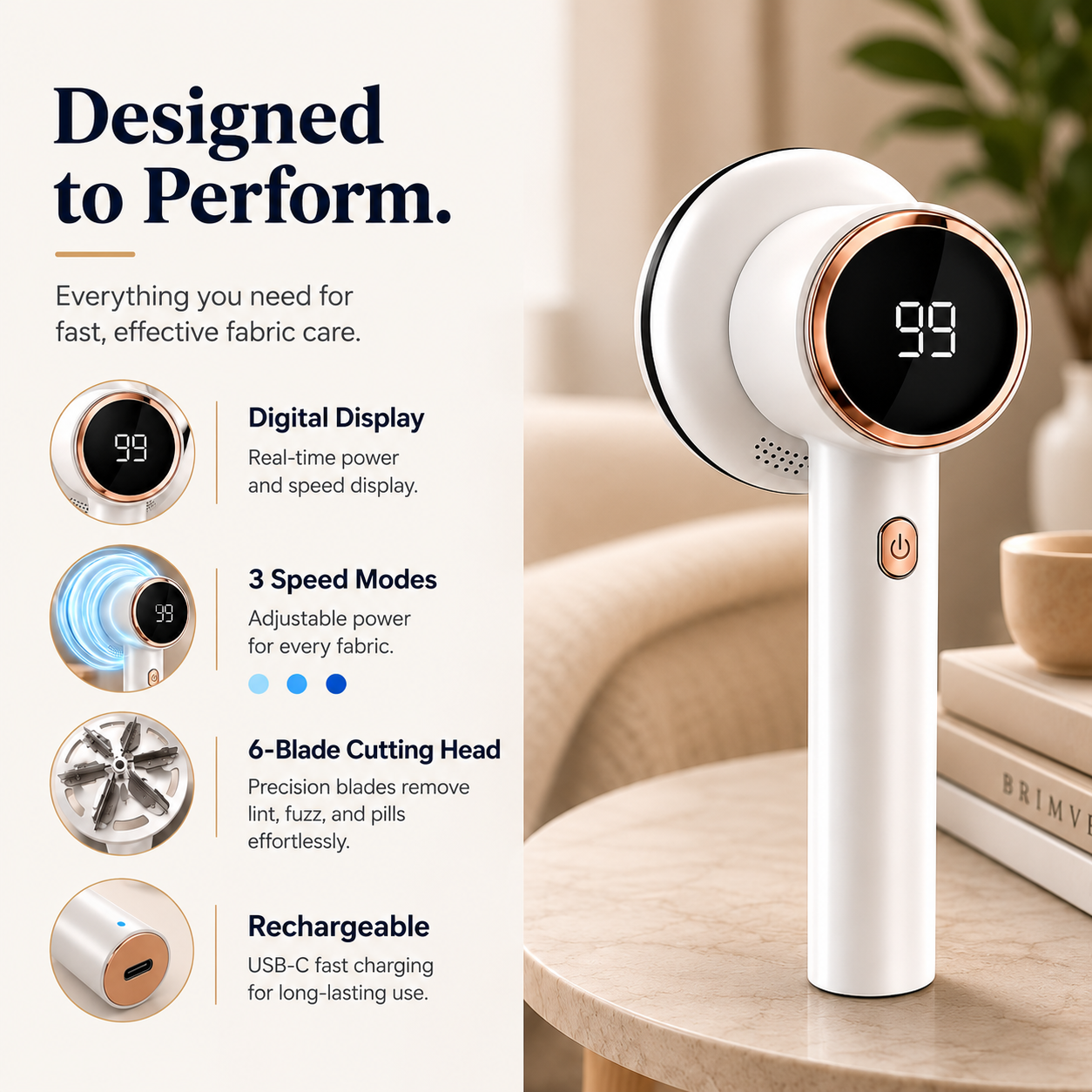 FabricPro™ | Rechargeable Digital Fabric Shaver & Lint Remover