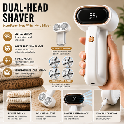 FabricPro™ | Rechargeable Digital Fabric Shaver & Lint Remover