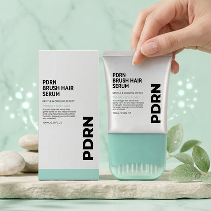 PDRN Hair Serum with Built-In Brush,Strengthen Hair Root Improve Scalp Environment anti Hair Loss Hair Treatment Scalp Massager