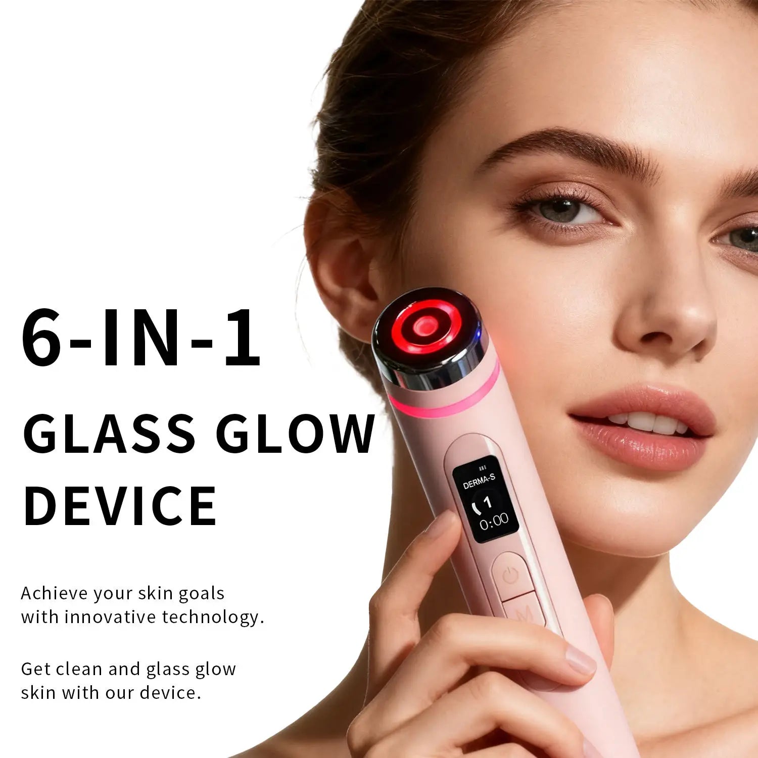 Pink Skin Care Wand Multifunction Face Massager Beauty Device
